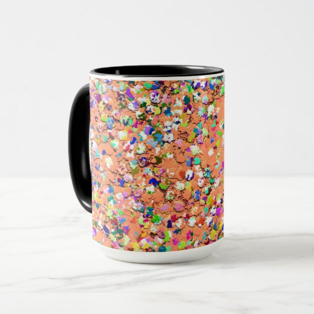 Mug Mosaïque multicolore Parties scintillant moderne G (Devant gauche)