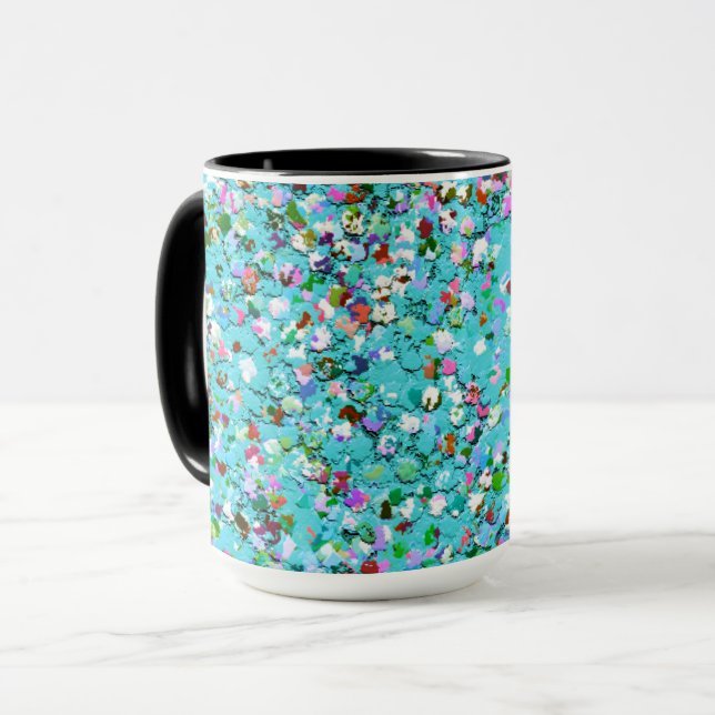 Mug Mosaïque multicolore Parties scintillant moderne G (Devant gauche)
