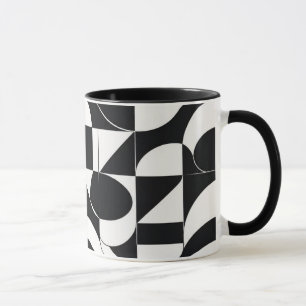 Mug Mosaïque Noir & Blanc Motif Géométrique Abstrait 6
