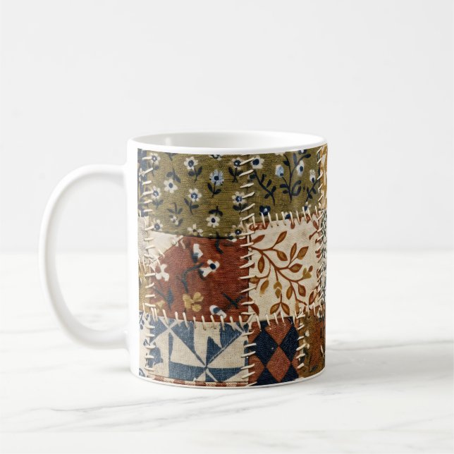 Mug Mosaïque textile de style vintage. (Gauche)