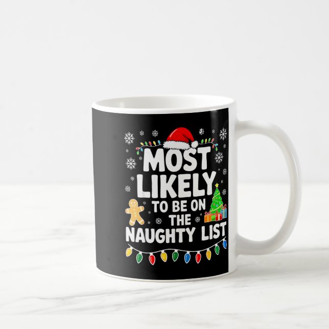 Mug Most Likely To Be On The Naughty Lis Family Christ (Droite)