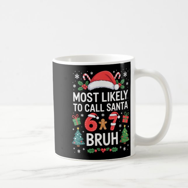 Mug Most Likely To Call Santa 67 Six Seven Bruh Christ (Droite)