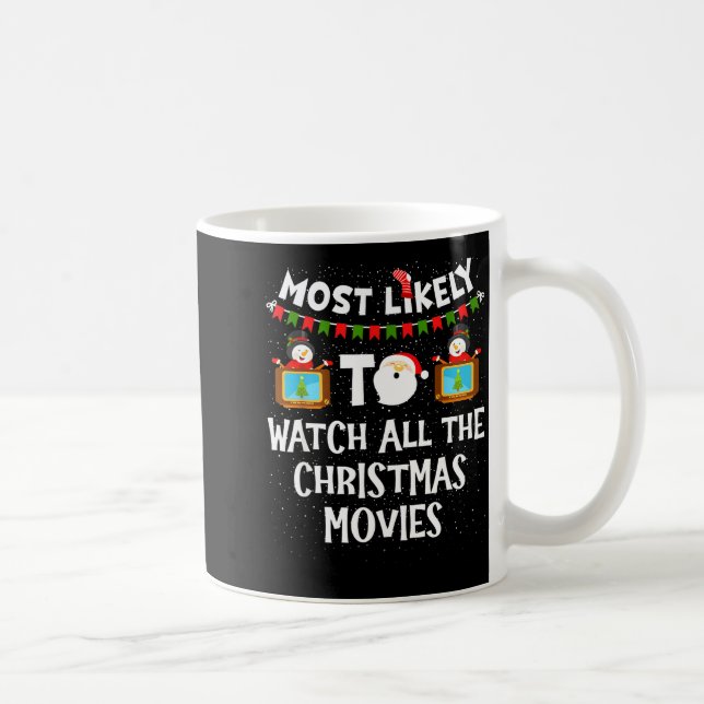 Mug Most Likely To Watch All The Christmas Movies Xmas (Droite)