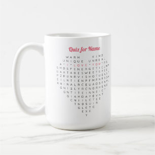 Mug Mot de coeur personnalisé Recherche Je t'aime