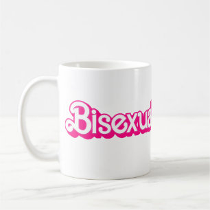 Mug Mot de fierté bisexuelle rose