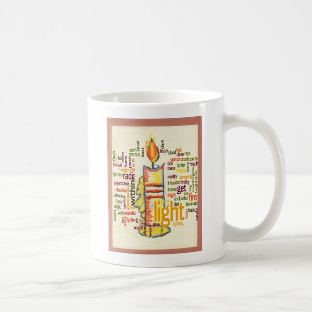 Mug Mot de flamme de bougie Cloud Art Imprimer (Droite)
