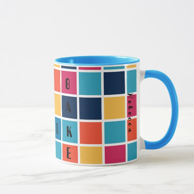 Mug Mot de passe Carré coloré (Droite)