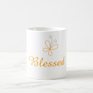 Mug Mot inspirant béni avec papillon