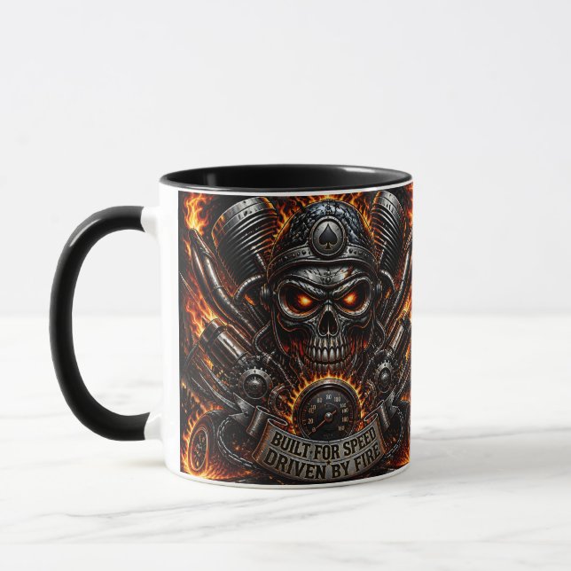 Mug Motard crâne de piston de moteur (Gauche)