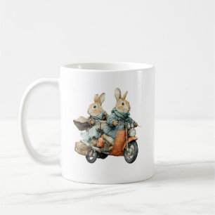Mug Motards lapins à l'aquarelle