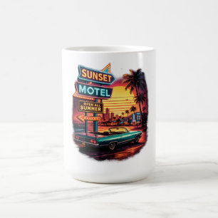 Mug Motel Sunset Ouvert Toute la Nuit Design Rétro