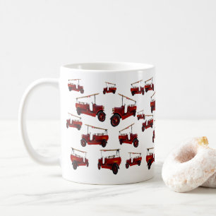 Mug Moteur Vintage Rouge Avec Motif D'Échelle,