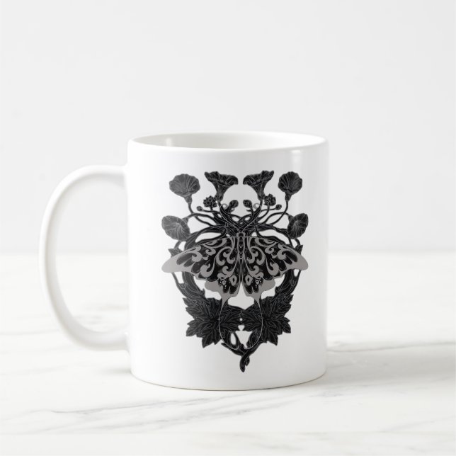 Mug Moth Talisman - Dessin Whimsigoth - Version blanch (Gauche)