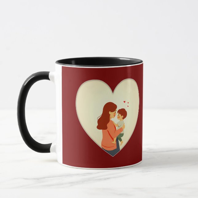 Mug Mother and Child Love Illustration – Warm Family (Gauche)
