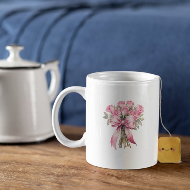 Mug Mother’s Day Pink Rose Bouquet – Elegant Floral (Créateur téléchargé)