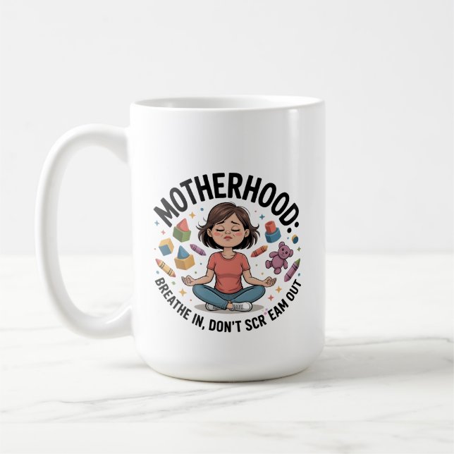 Mug Motherhood Breathe In Calm Illustration (Gauche)