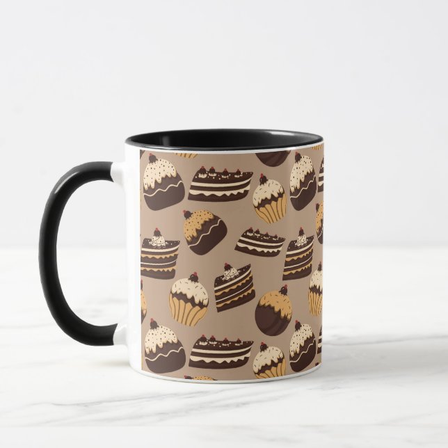 Mug Motif 3 de chocolat et de pâtisseries (Gauche)