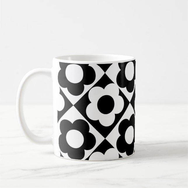 Mug Motif à bille en diamant noir et blanc (Gauche)