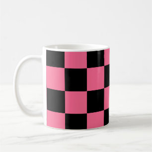 Mug Motif à carreaux à carreaux rose et noir