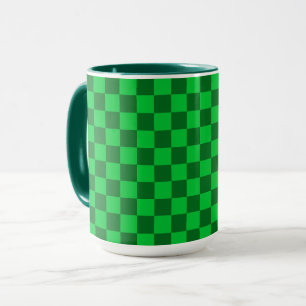 Mug Motif à carreaux bicolore vert