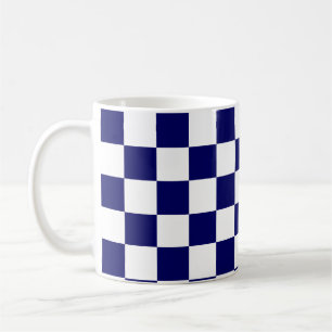Mug Motif à carreaux bleu marine et blanc