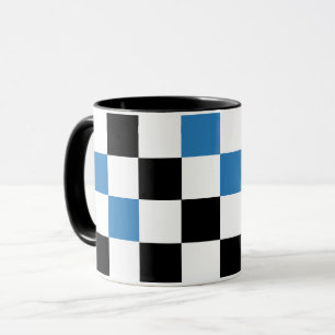 Mug Motif à carreaux bleu noir et blanc