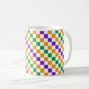 Mug Motif à carreaux diagonaux Mardi gras