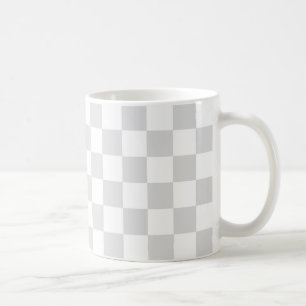 Mug Motif à carreaux gris clair et blanc