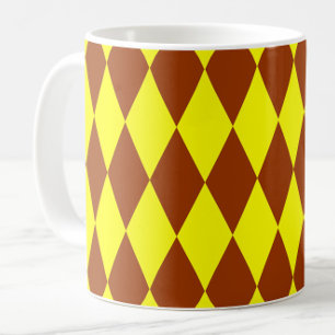 Mug Motif à carreaux Harlequin jaune marron