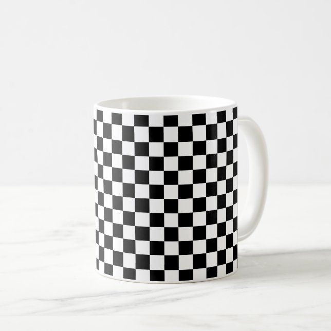 Mug Motif à carreaux noir et blanc (Devant droit)