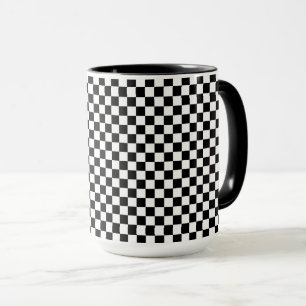 Mug Motif à carreaux noir et blanc