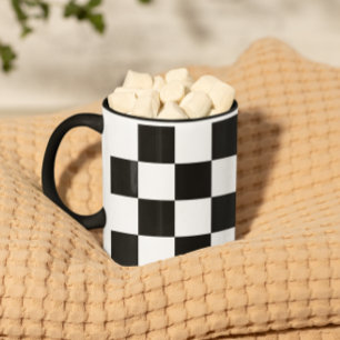 Mug Motif à carreaux noir et blanc
