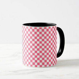 Mug Motif à carreaux rose et blanc