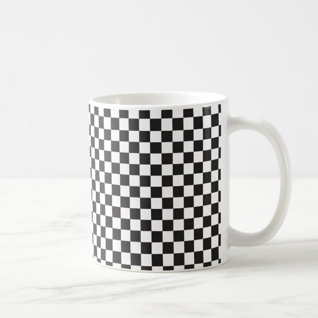 Mug Motif À damiers noir et blanc (Droite)