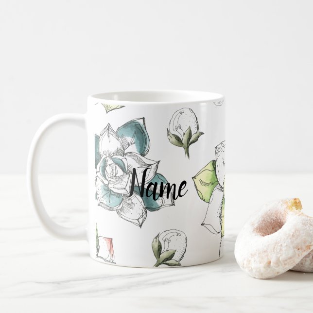 Mug motif à fleurs d'été (Avec donut)