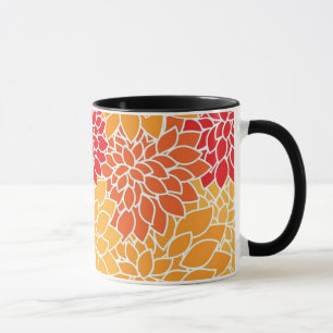 Mug Motif à fleurs orange