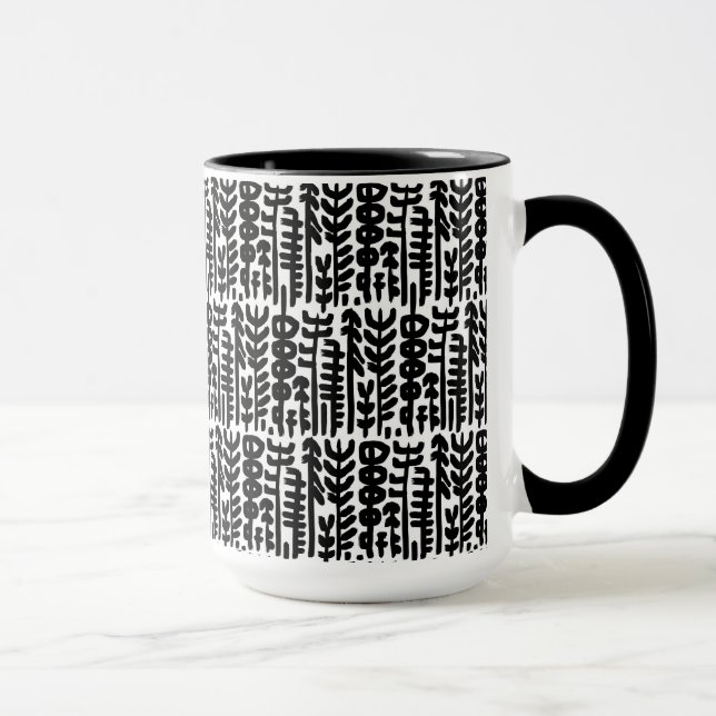 Mug Motif à l'encre noire d'arbre de course (Droite)