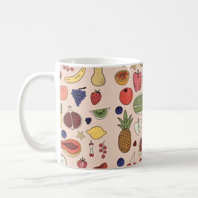 Mug Motif à main de fruits (Gauche)