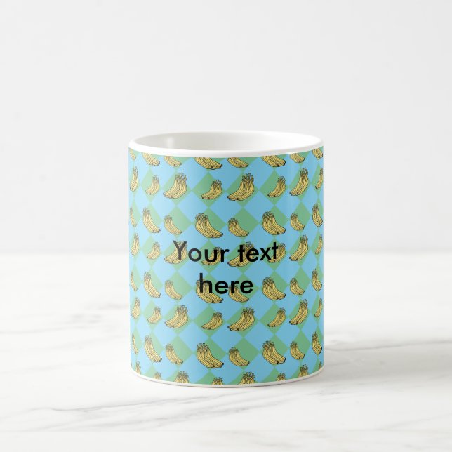 Mug Motif à motifs de losanges bleu de banane (Centre)