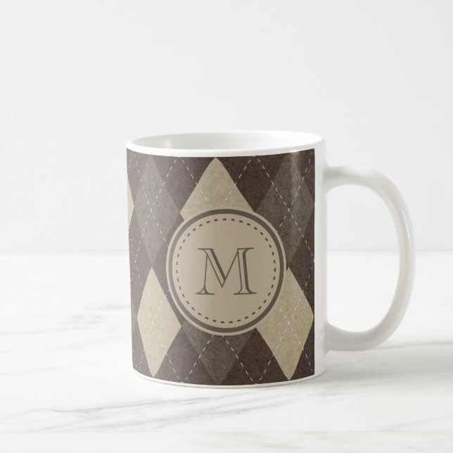 Mug Motif à motifs de losanges Brown de Chocca de moka (Droite)
