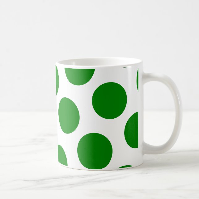 Mug Motif à points Polka blanc et vert (Droite)