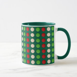 Mug Motif à points rouges verts blancs