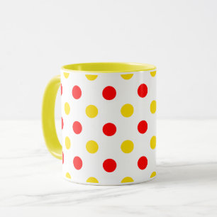 Mug Motif à pois blancs rouges jaunes