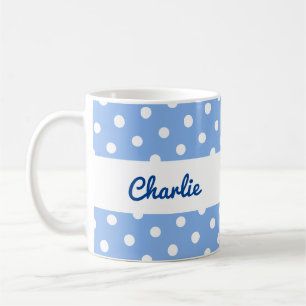 Mug Motif à pois bleu blanc