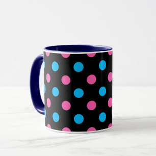 Mug Motif à pois bleu rose noir