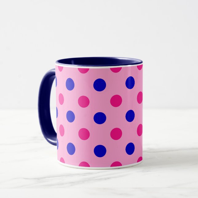 Mug Motif à pois rose bleu rose (Devant gauche)