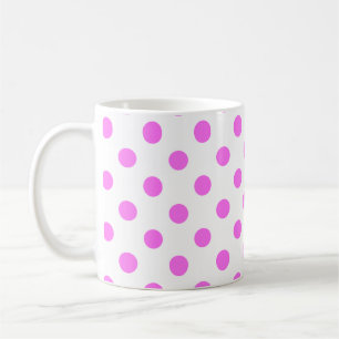 Mug Motif à pois roses sur fond blanc