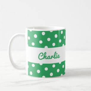 Mug Motif à pois verts Rétro