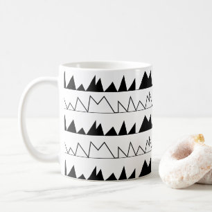 Mug Motif à rayures chevron noir et blanc