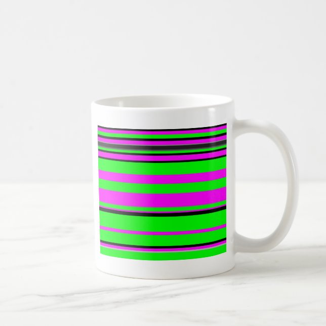 Mug Motif à rayures couleur noir rose chaud (Droite)
